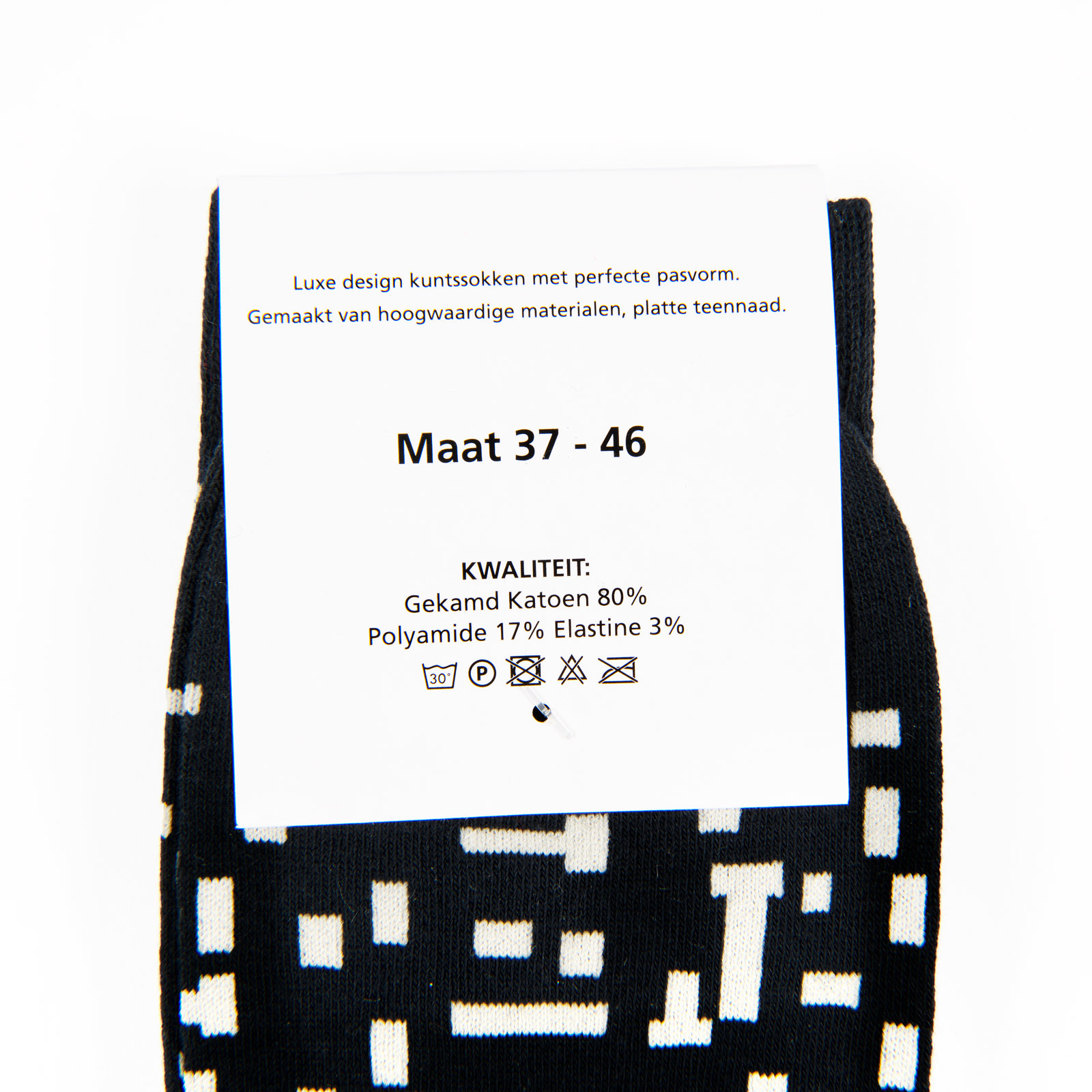 Socks black & white set of two Mondriaan Composition in Line, Second State