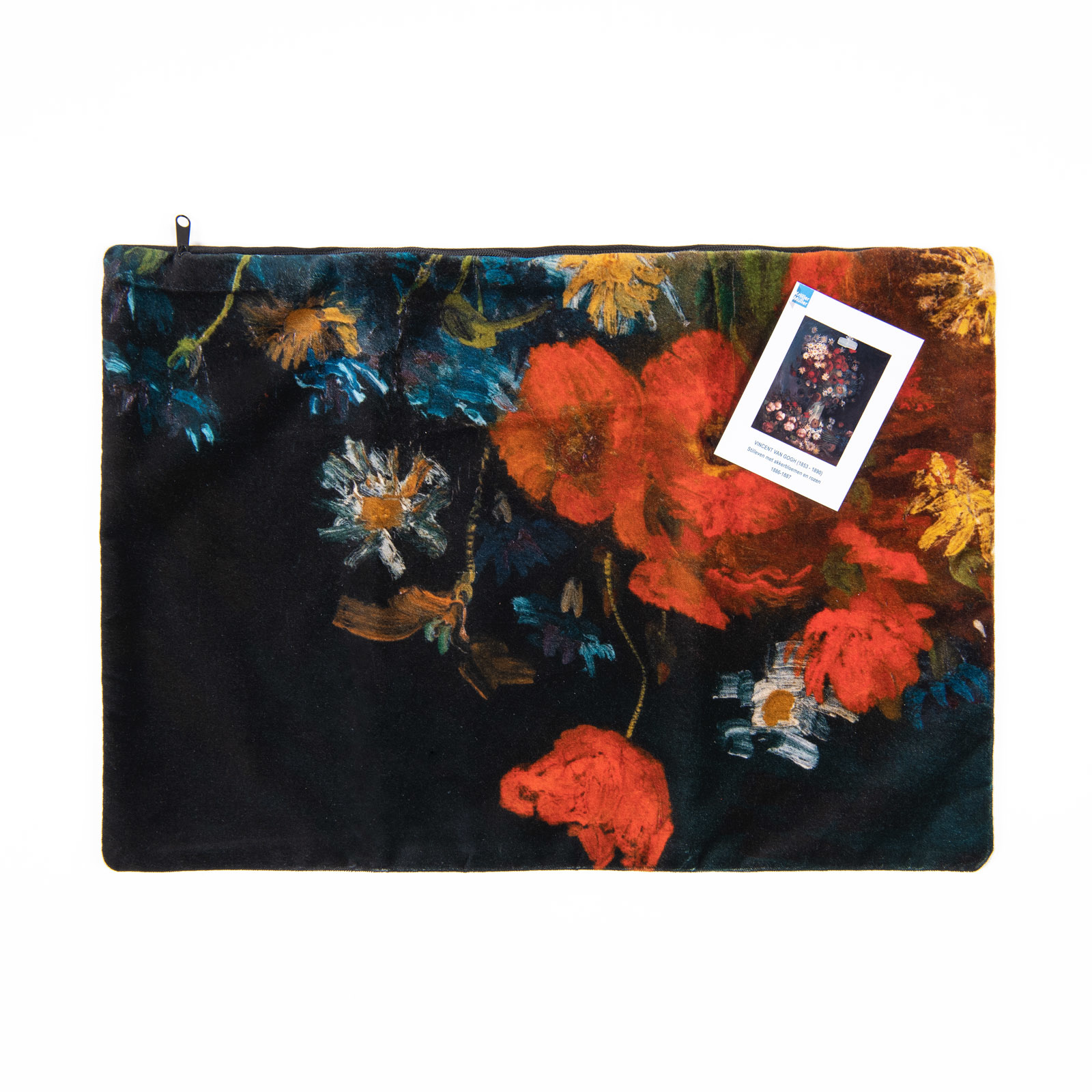 Cushion cover velvet Van Gogh Still life with meadow flowers and roses