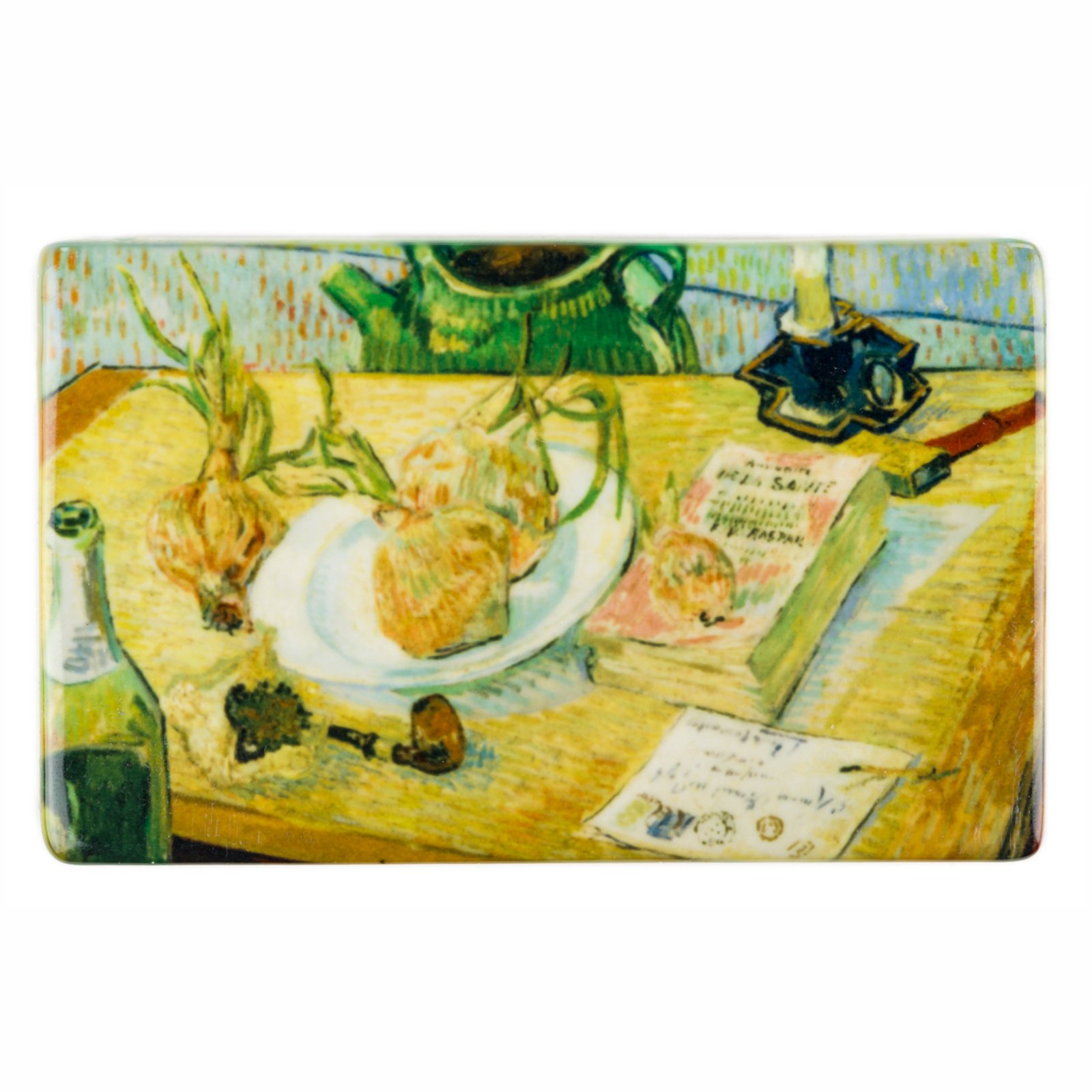 Koelkast magneet Van Gogh Stilleven rond een bord met uien