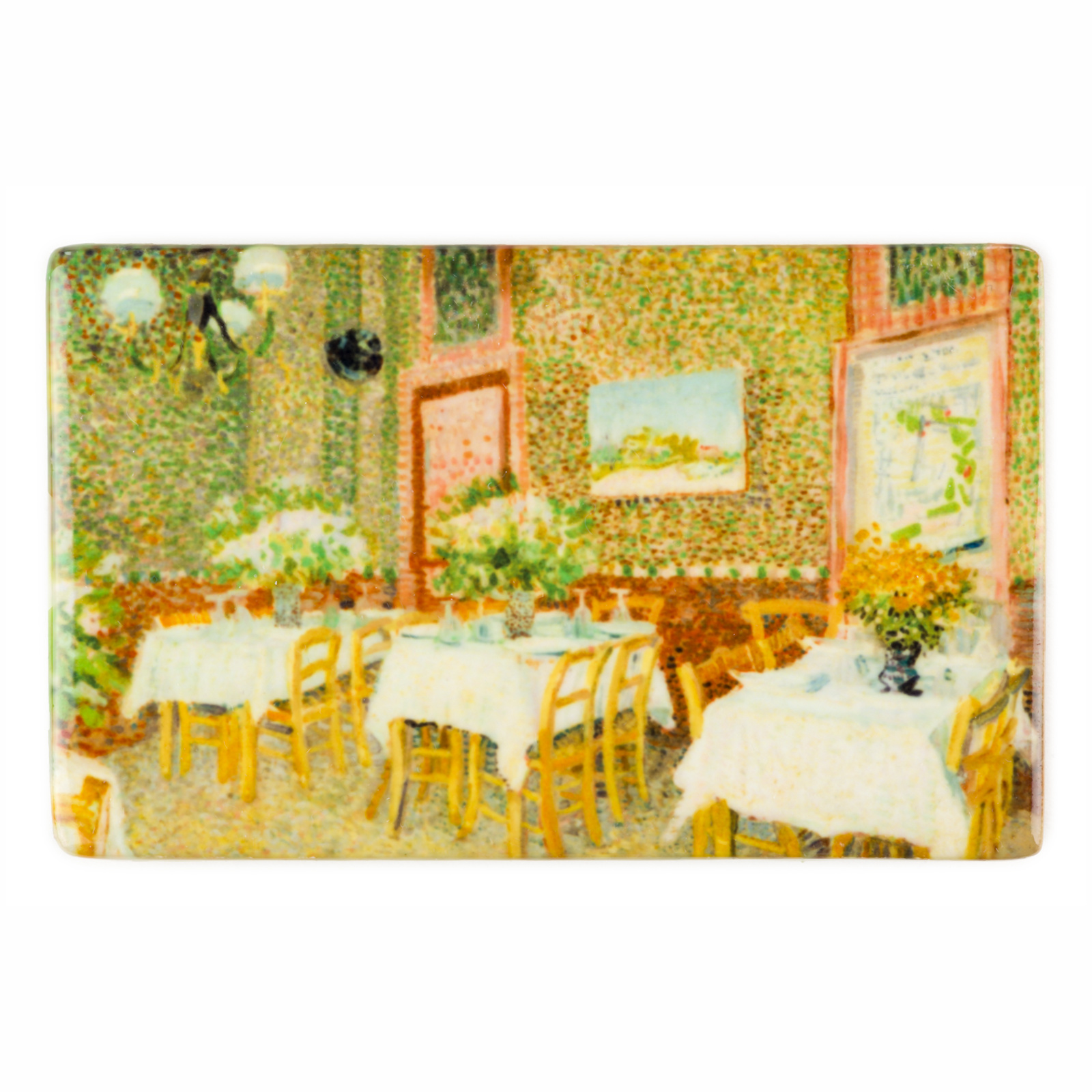 Ceramic fridge magnet Van Gogh Interior of a restaurant