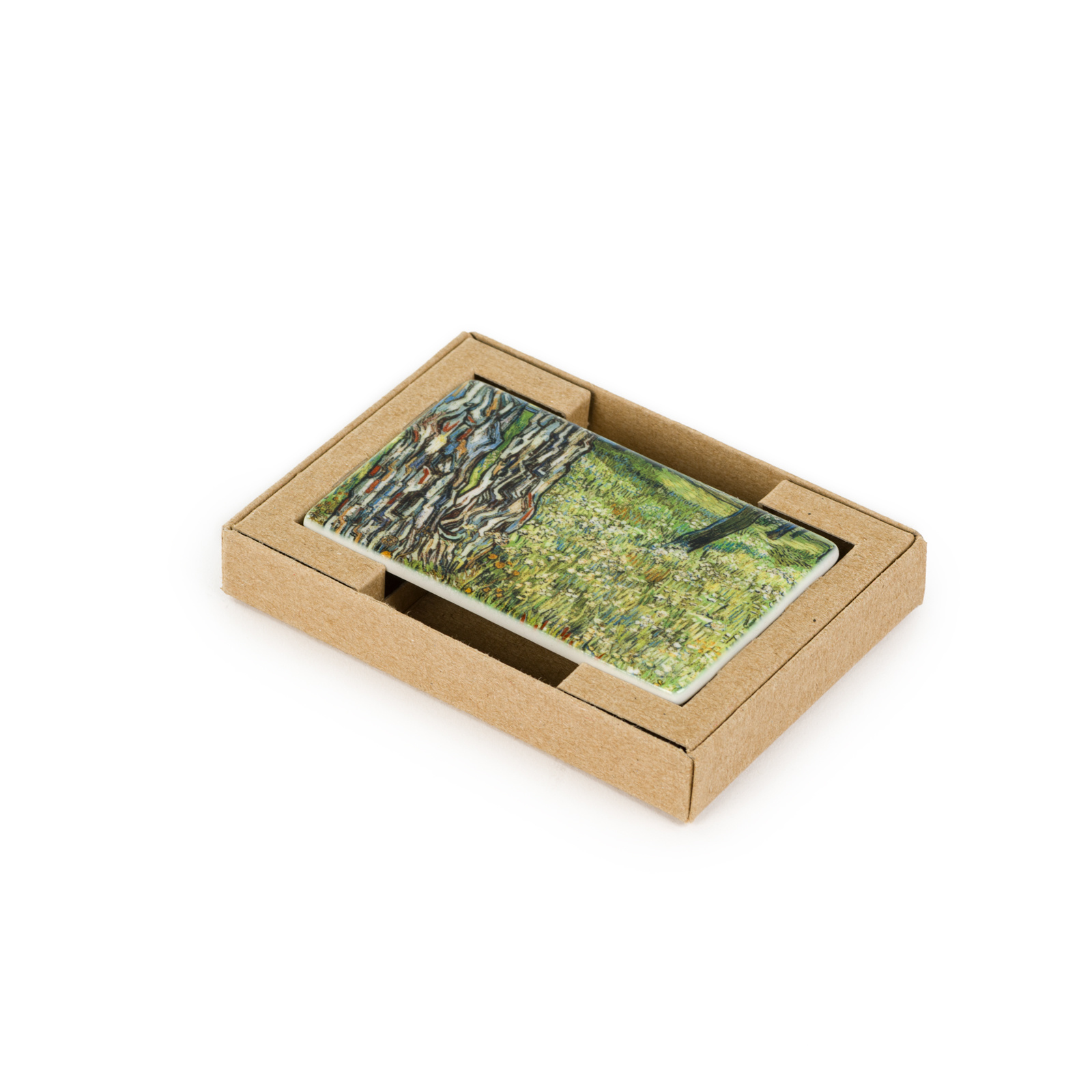 Ceramic fridge magnet Van Gogh Tree trunks in the grass