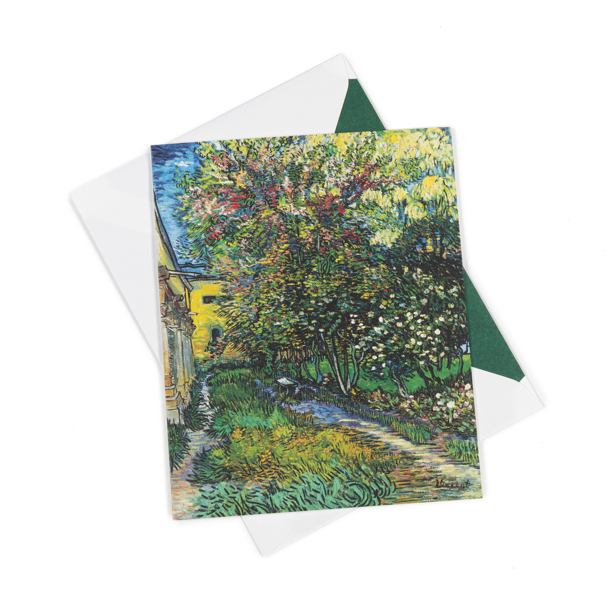 Double card Van Gogh The garden of the asylum at Saint-Rémy