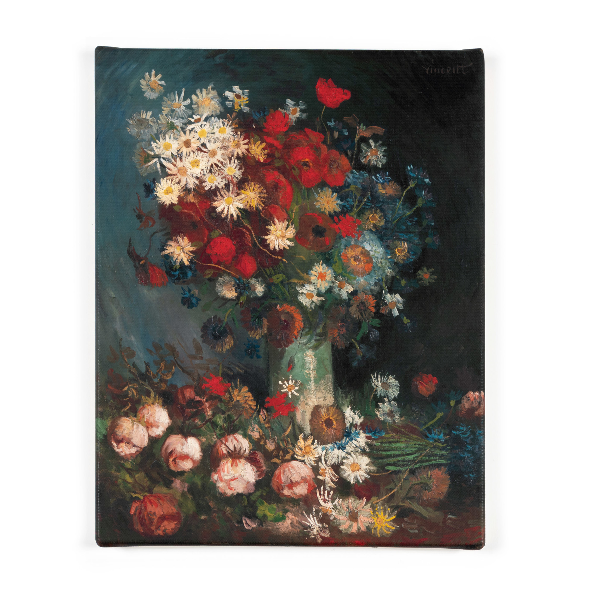 Reproduction canvas Van Gogh Still life with meadow flowers and roses