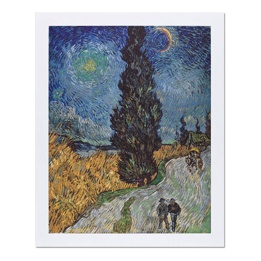 Reproductie Van Gogh Landweg in de Provence bij nacht