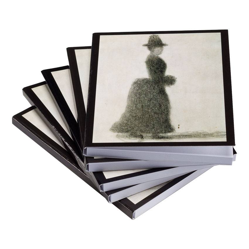 Sticky notes set of five Seurat Lady with a muff
