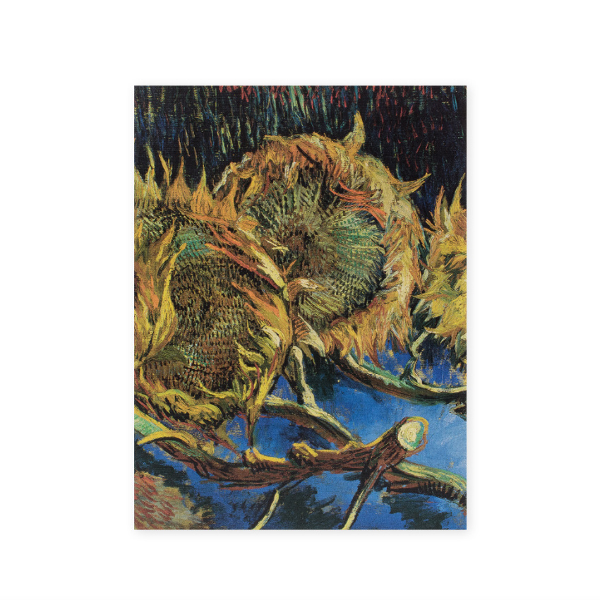 Schrift Van Gogh Vier uitgebloeide zonnebloemen