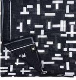 Sjaal Mondriaan zwart Compositie in lijn, tweede staat