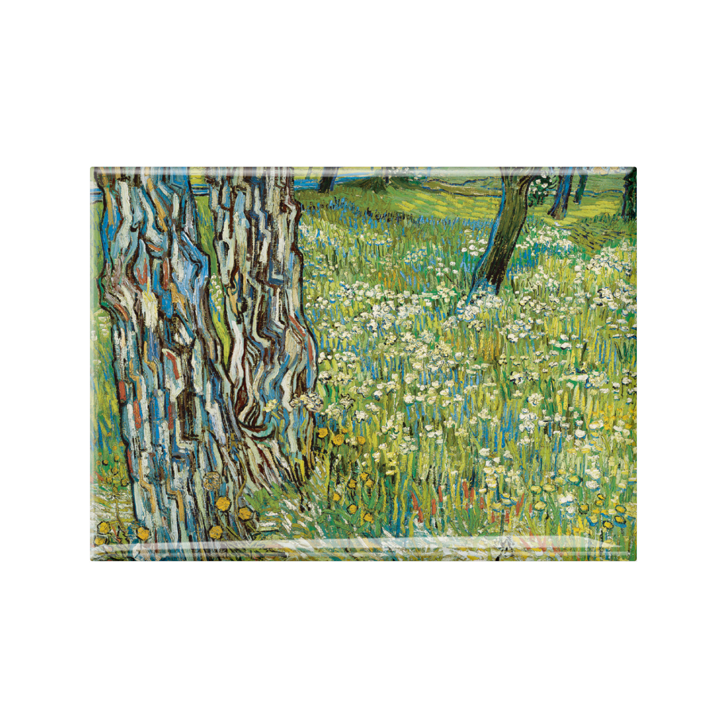 Fridge magnet Van Gogh Tree trunks in the grass