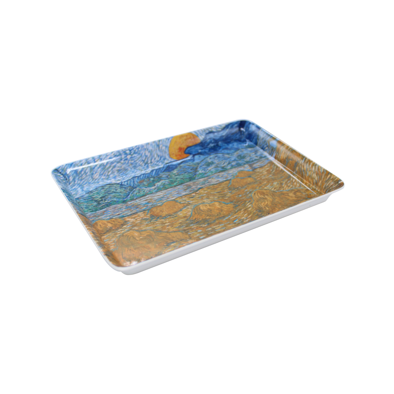 Mini serving tray Van Gogh Landscape with wheat sheaves and rising moon