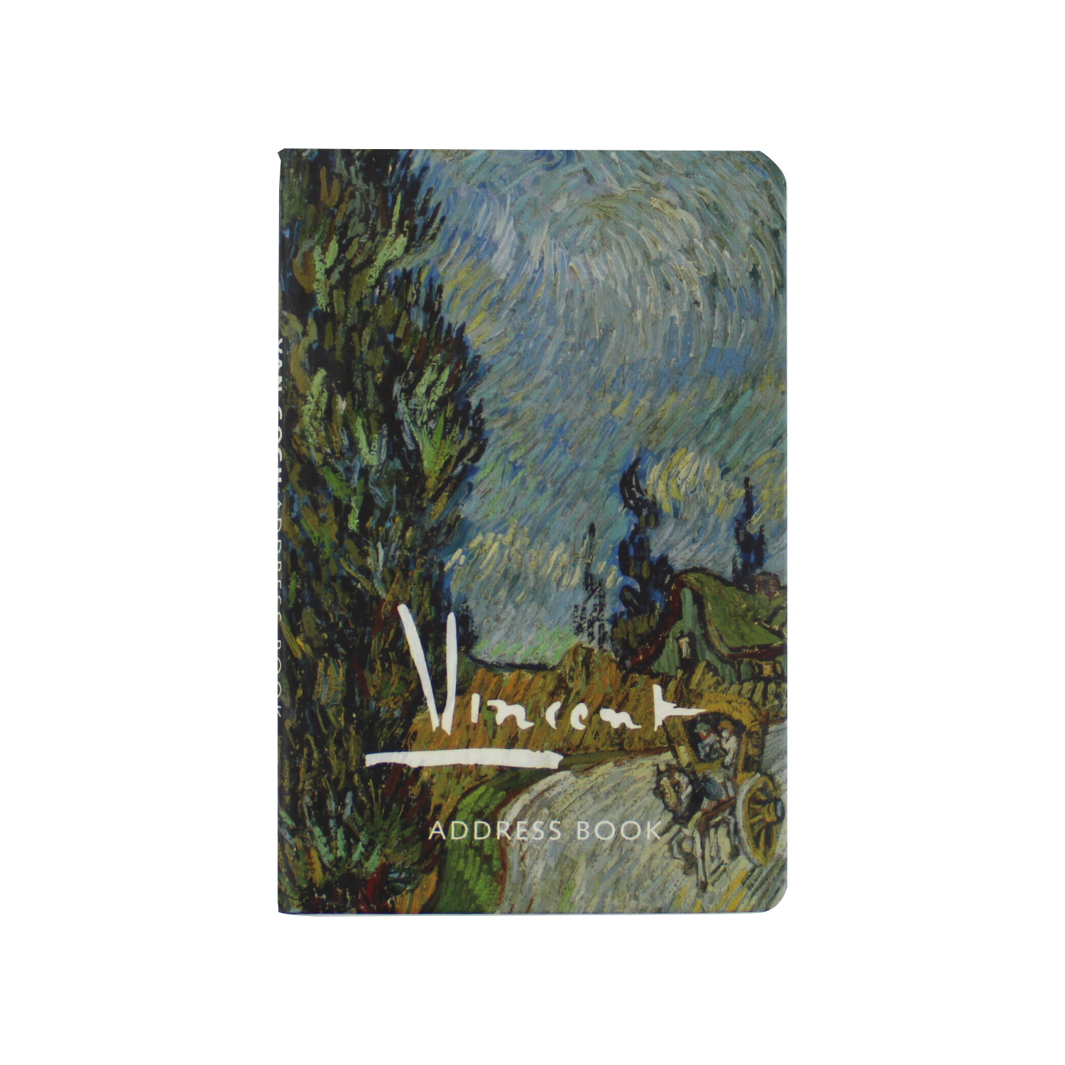 Address book small Van Gogh Country road in Provence by night