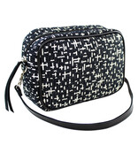 Crossbody tas Mondriaan zwart met dun lederen band