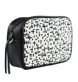 Crossbody tas Mondriaan wit met brede schouderband