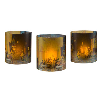 Tea light holders set of three Van Gogh Terrace of a café at night (Place du Forum)