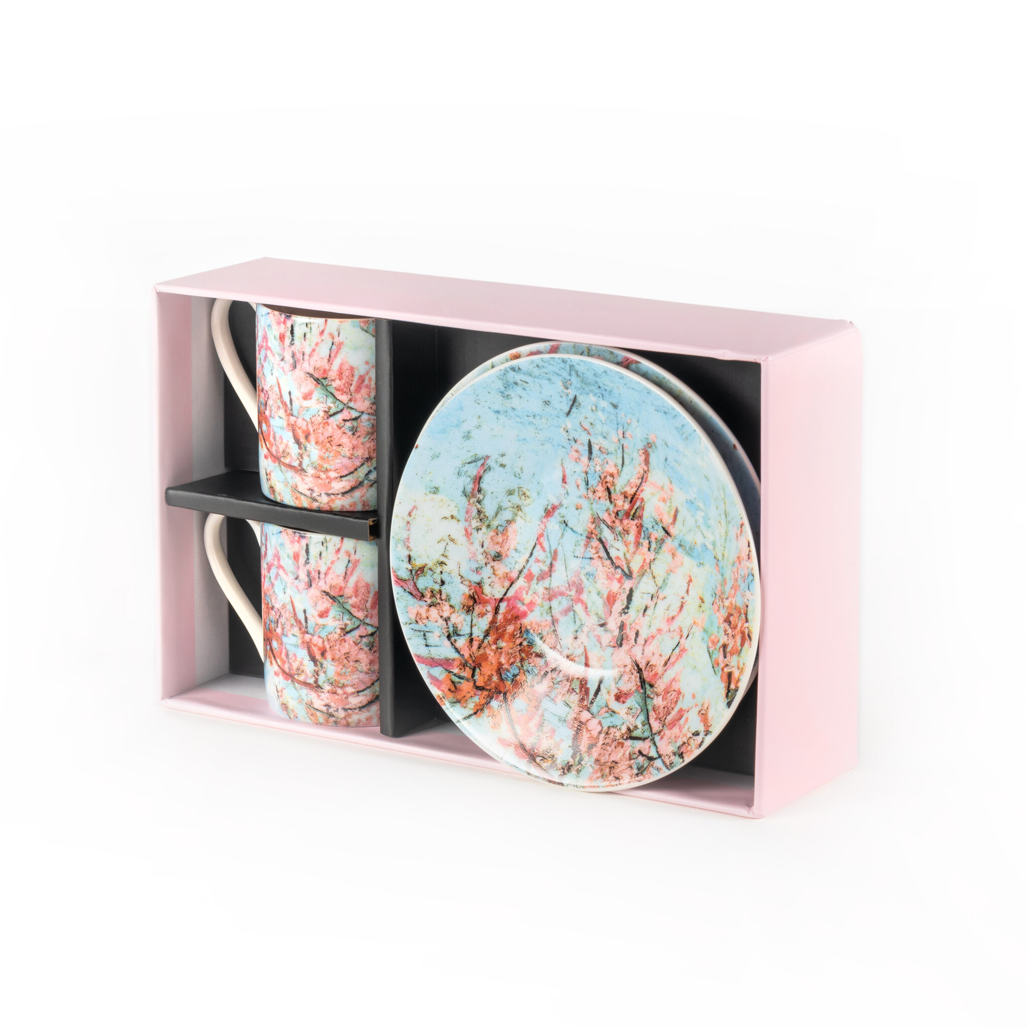 Espresso set van Gogh | Roze perzikbomen