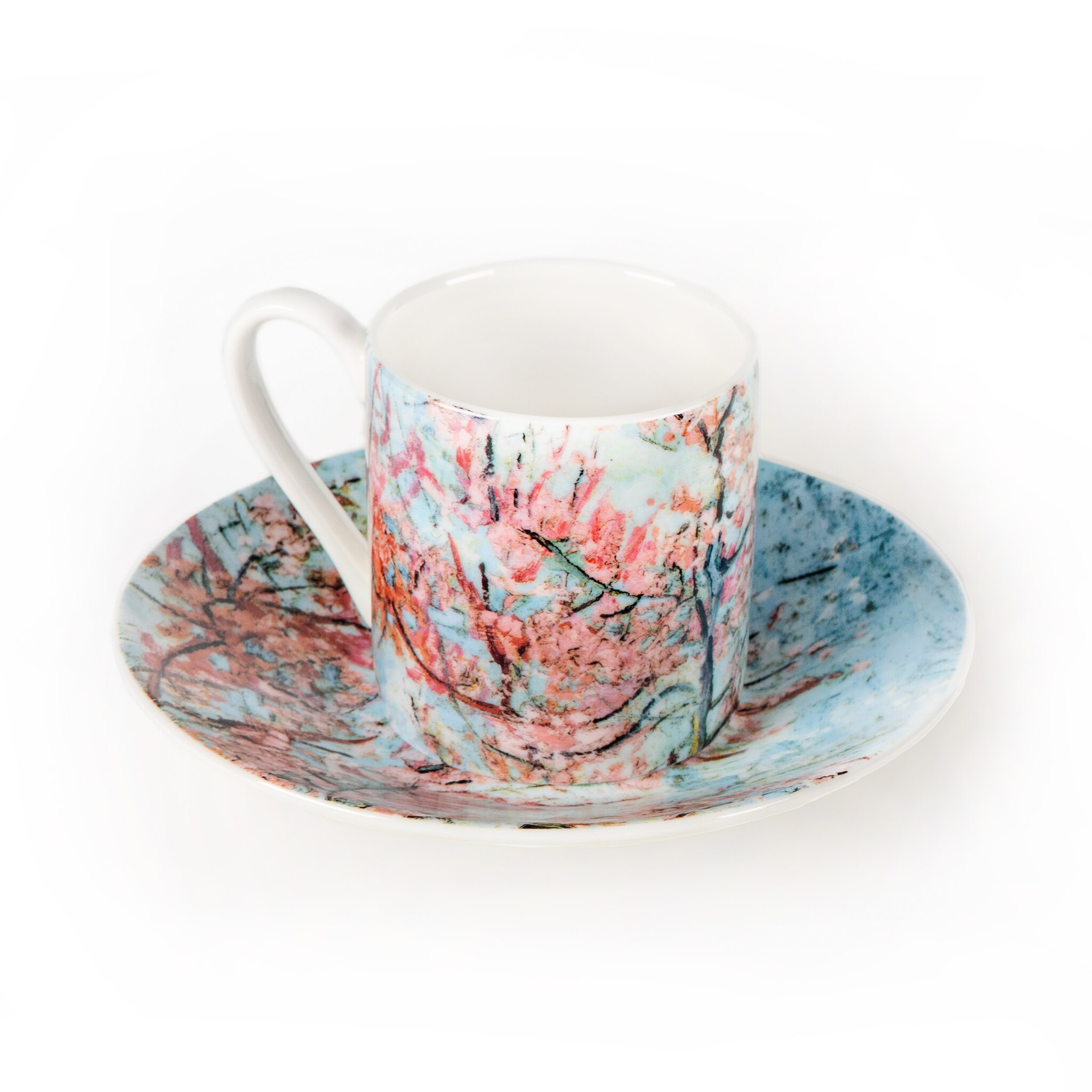 Espresso set van Gogh | Roze perzikbomen
