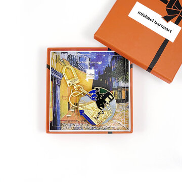 Bag charm / sleutelhanger Van  Gogh | Caféterras bij nacht