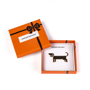 Brooch Dachshund - black + Michael Barnaart