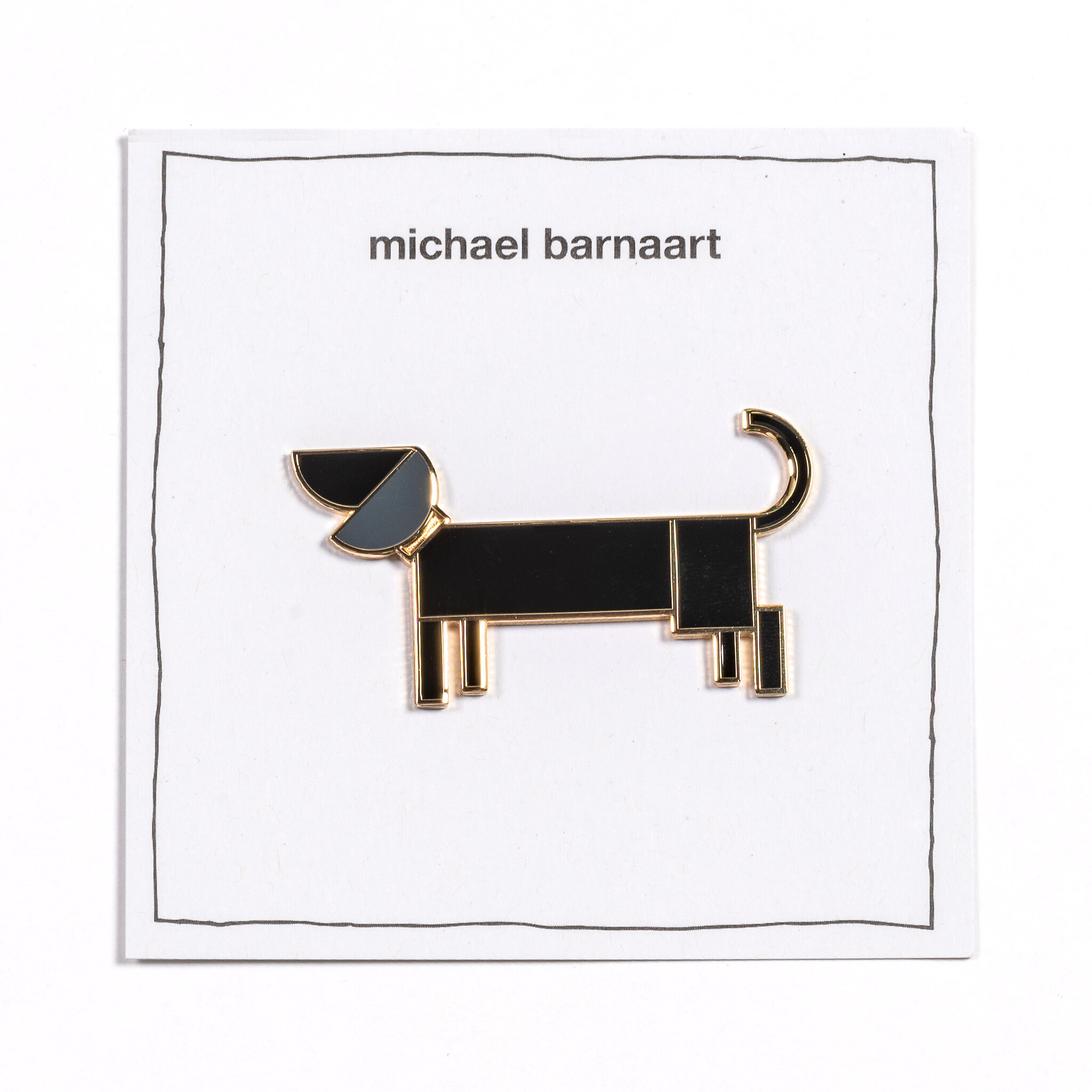 Broche teckel - zwart + Michael Barnaart