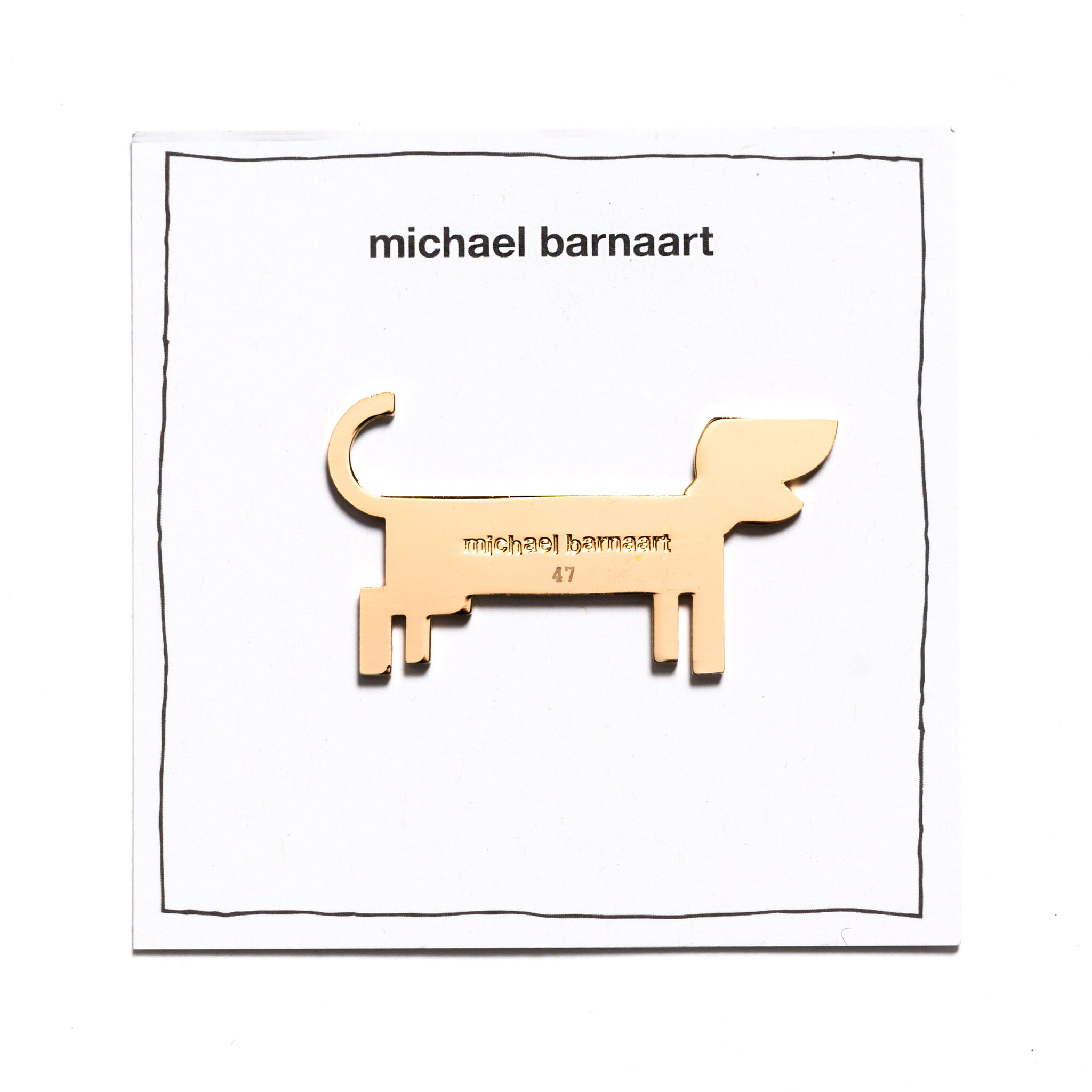 Broche teckel - zwart + Michael Barnaart