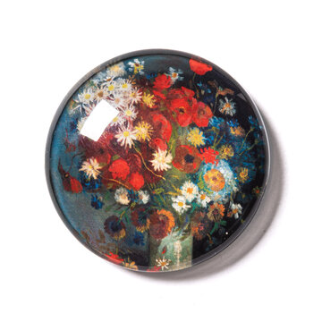Glass magnet XL Van Gogh | Still Life with Meadow Flowers and Roses