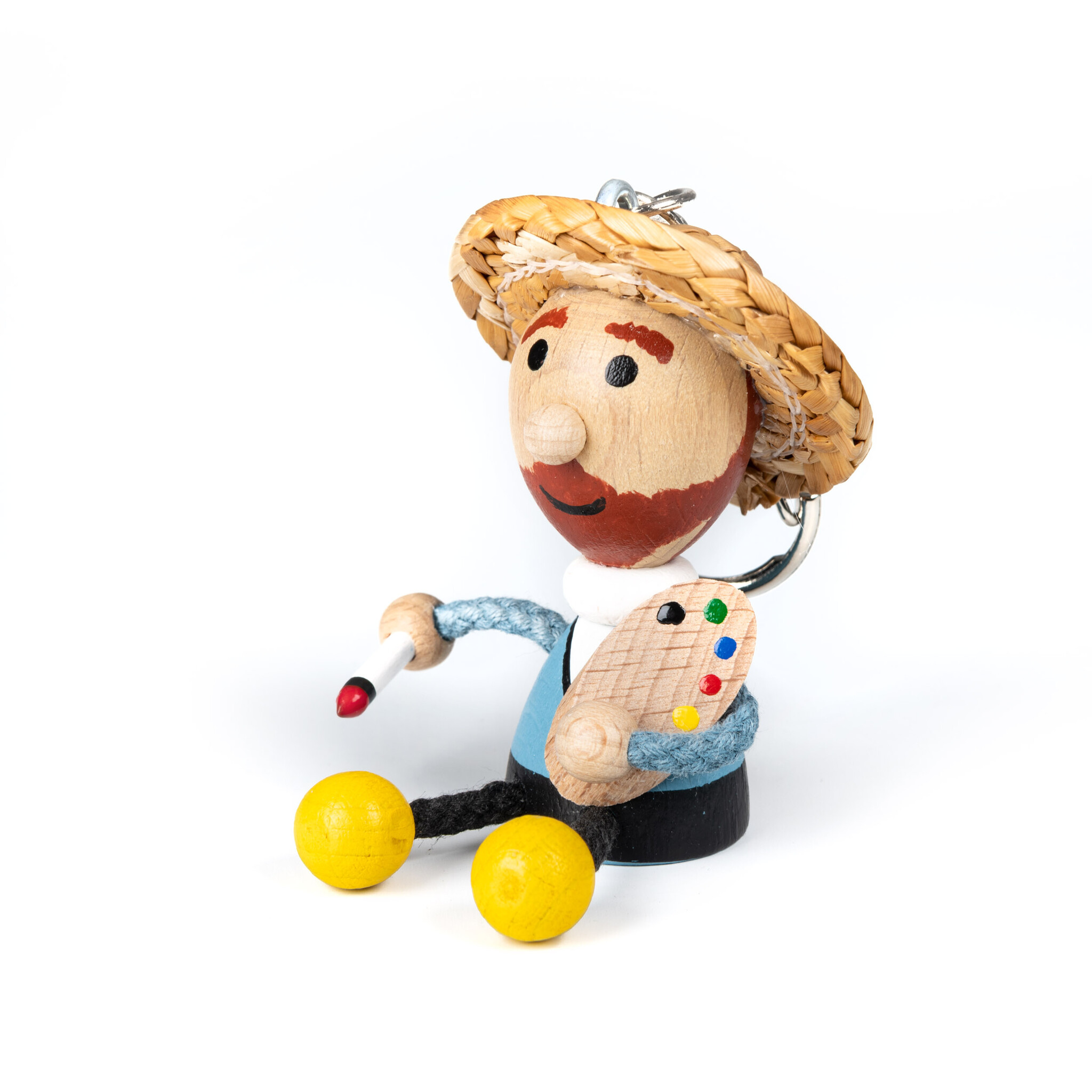 Houten sleutelhanger Van Gogh