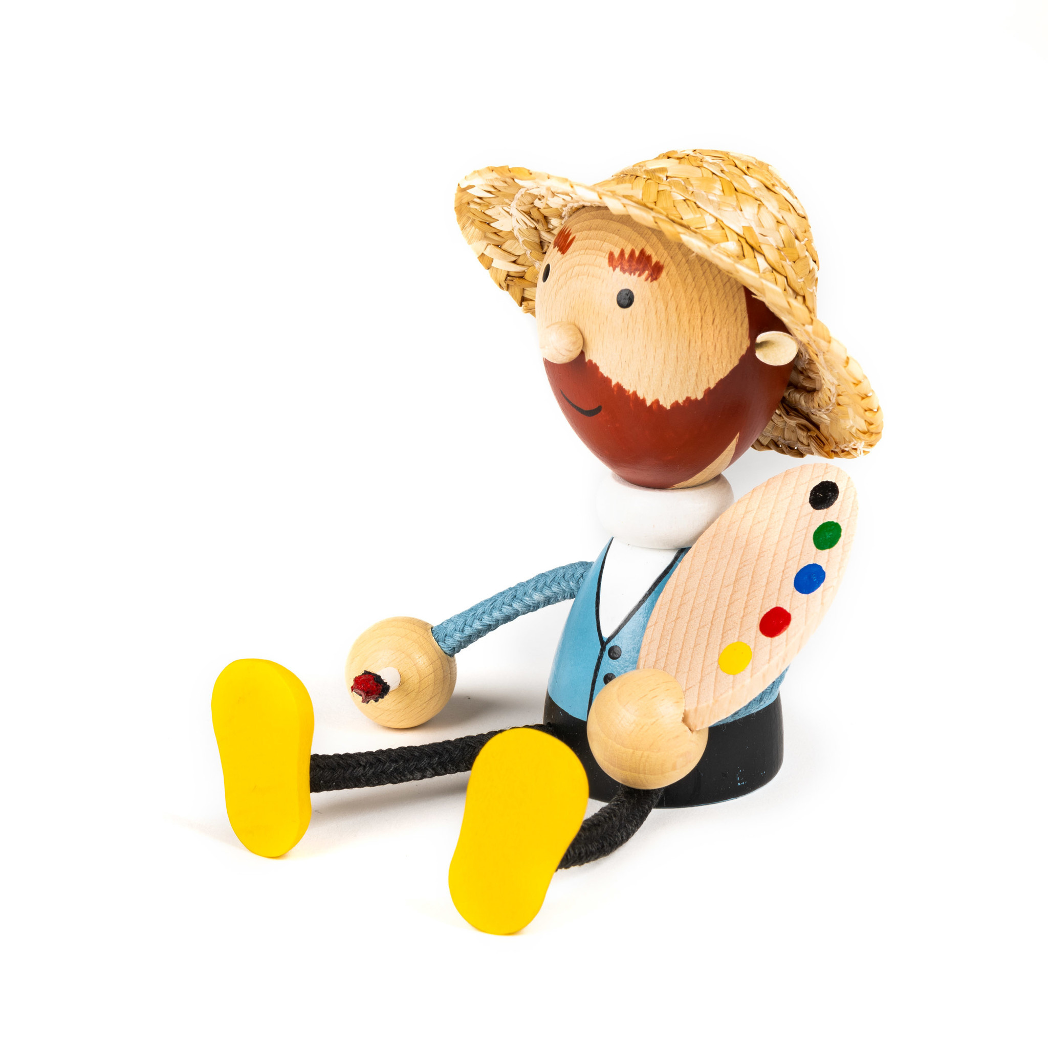 Wooden puppet Van Gogh on a Spring