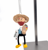 Houten pop Van Gogh met veer