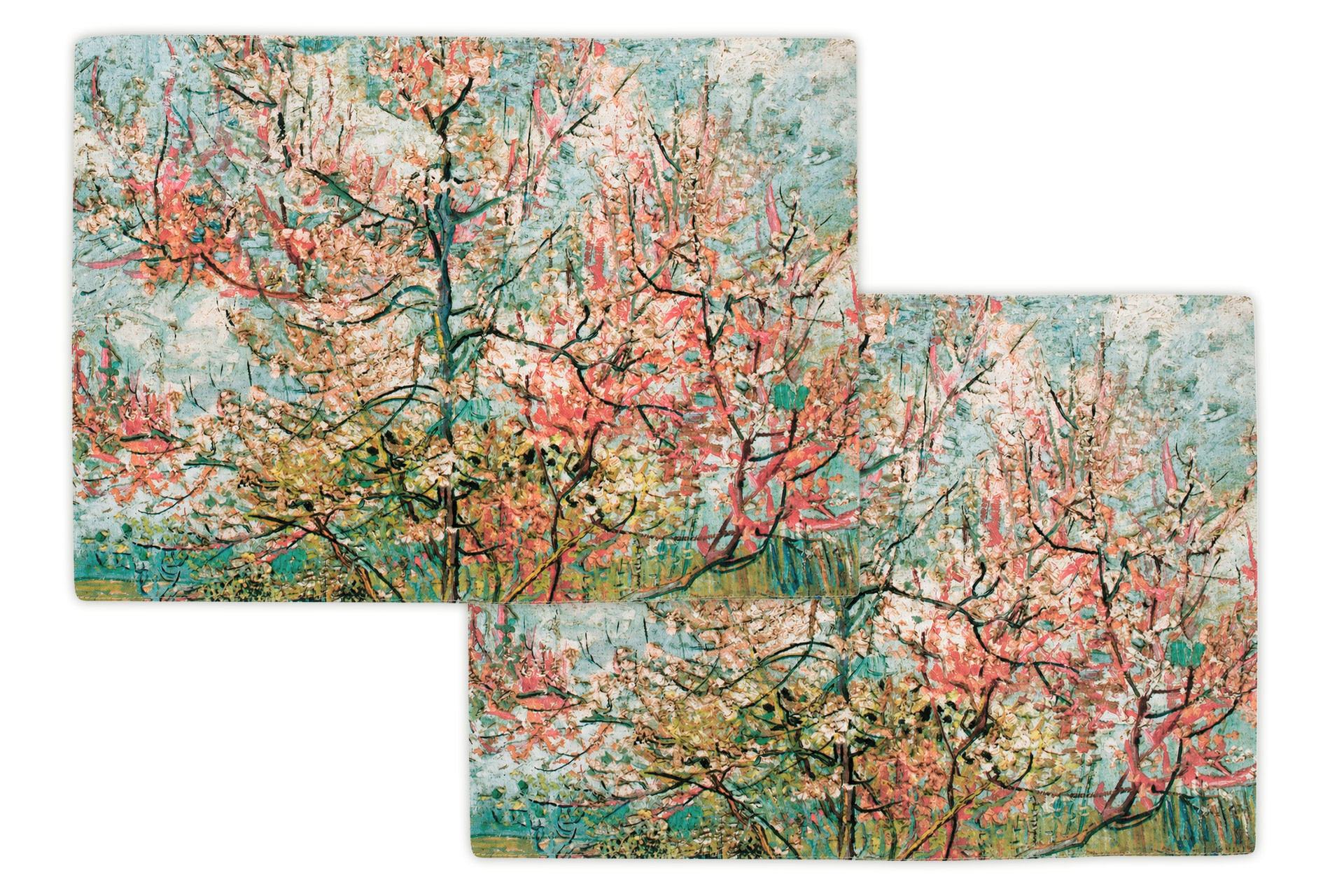 Placemat set van twee Van Gogh | Roze Perzikbomen