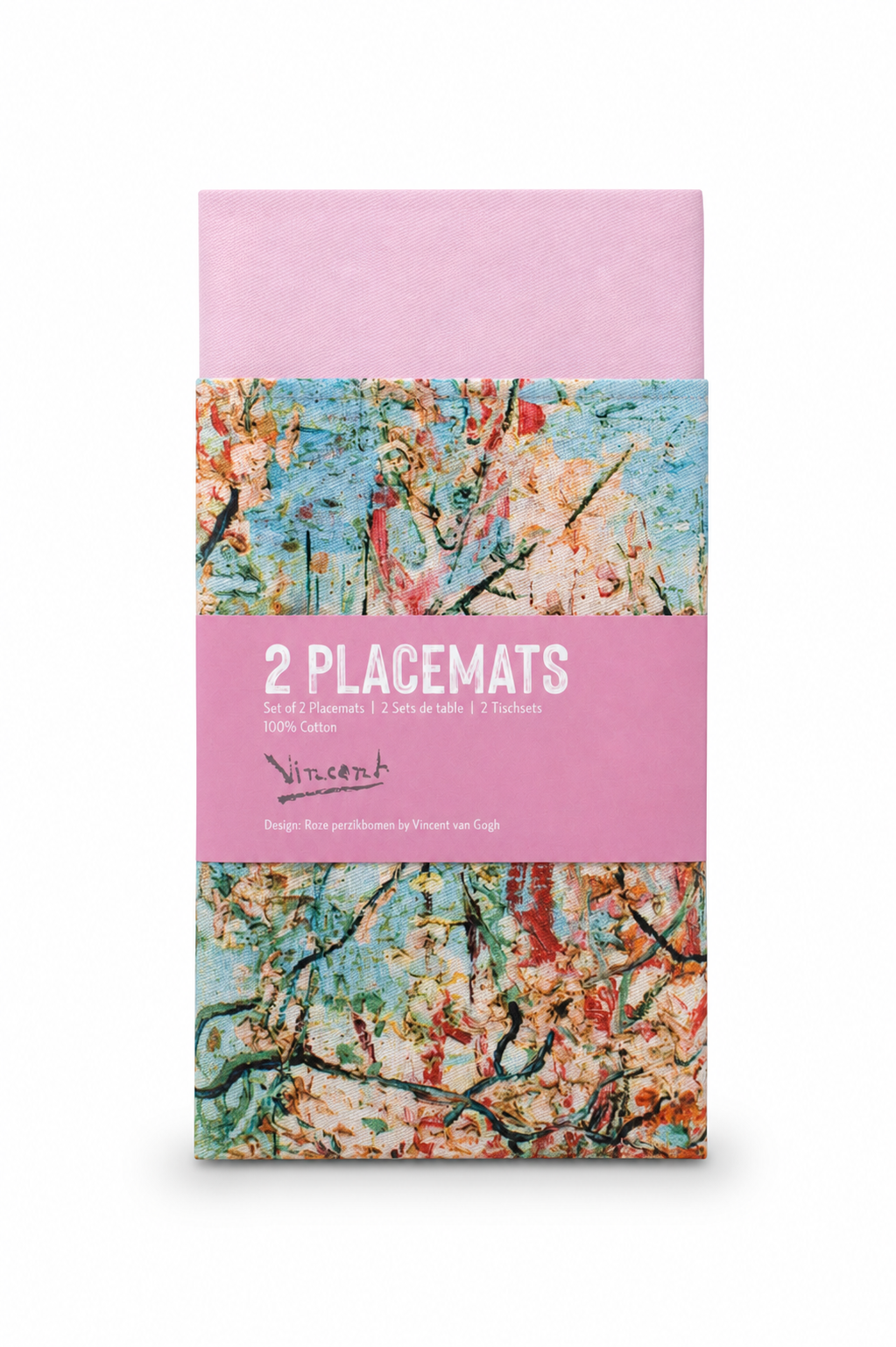 Placemat set van twee Van Gogh | Roze Perzikbomen
