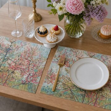 Placemat set of two  Van Gogh | Pink Peach Trees