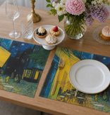 Placemat set van twee Van Gogh |  Caféterras bij nacht