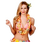 Hawaii slinger oranje bloemen (8.5cm)