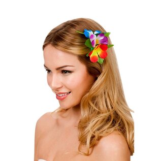 Haarclip hawaii bloem multi
