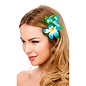 Haarclip hawaii bloem licht blauw