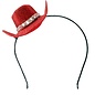 Cowboy hoedje rood op diadeem