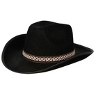 Zwarte cowboyhoed met decoratieve band