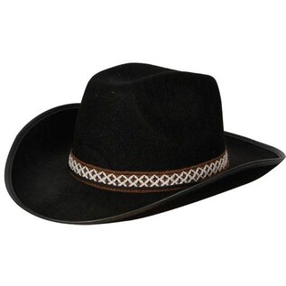 Zwarte cowboyhoed met decoratieve band