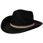 Zwarte cowboyhoed met decoratieve band