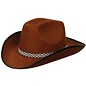 Bruine cowboyhoed met decoratieve band