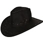 Cowboyhoed zwart suede