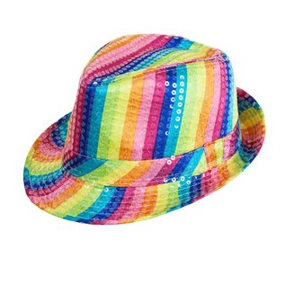 Regenboog hoed fedora