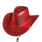 Glitter cowboyhoed rood pailletten