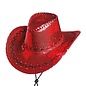 Glitter cowboyhoed rood pailletten