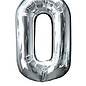 Grote folie opblaascijfer 0 Zilver