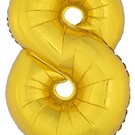 Grote folie opblaascijfers 8 Goud