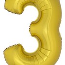 Grote folie opblaascijfers 3 Goud