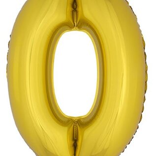 Grote folie opblaascijfers 0 Goud