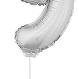 Folie opblaascijfer 9 Zilver