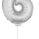Folie opblaascijfer 6 Zilver