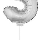 Folie opblaascijfer 5 Zilver